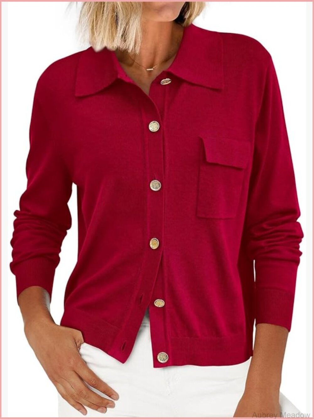 Long Sleeve Knitted Button Down Cardigan Lightweight Dressy Casual Top